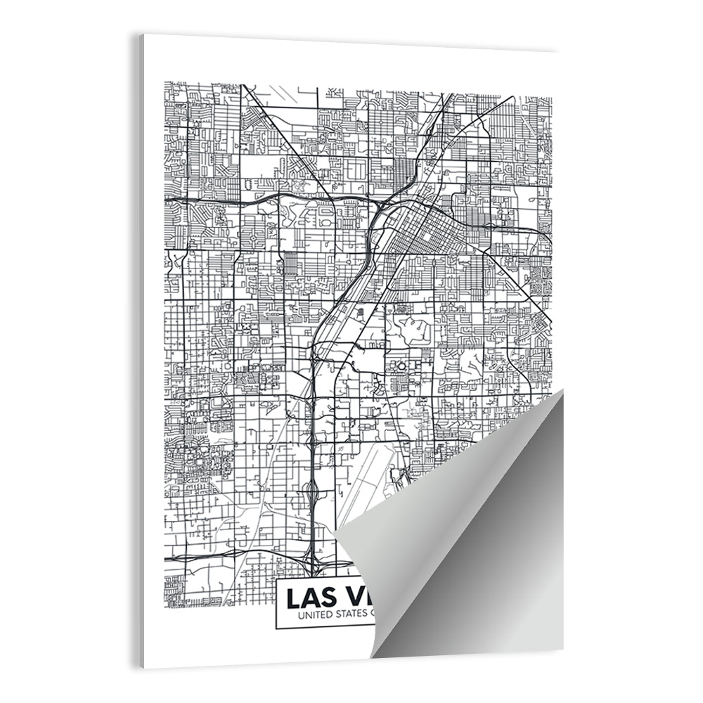 Las Vegas City Map Wall Art