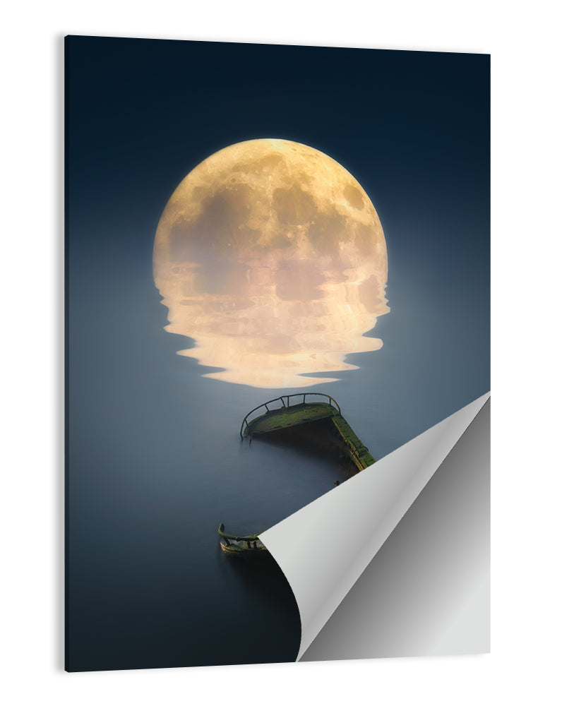 Moon & Broken Ship Wall Art