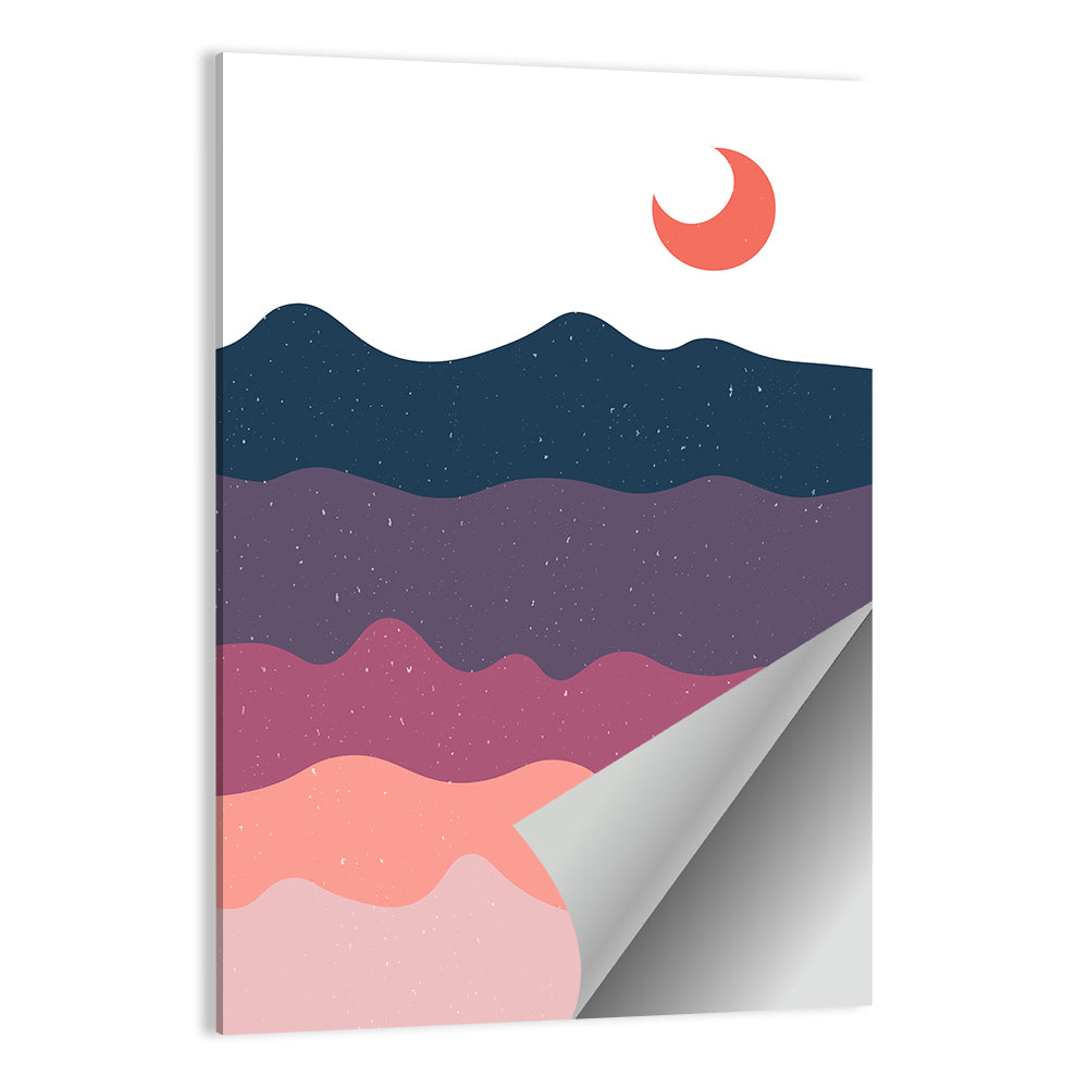 Moon & Mountains Abstract Wall Art