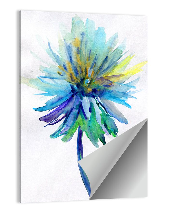 Ethereal Blue Watercolor Flower Wall Art as a poster print