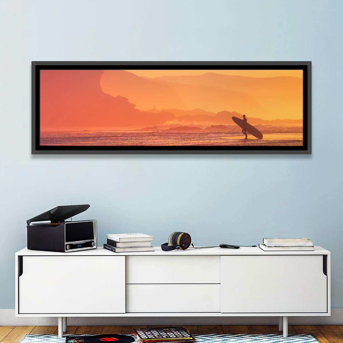 Surfer at Beach Wall Art