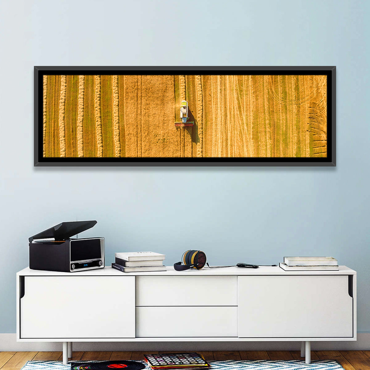 Wheat Field Harvesting Wall Art