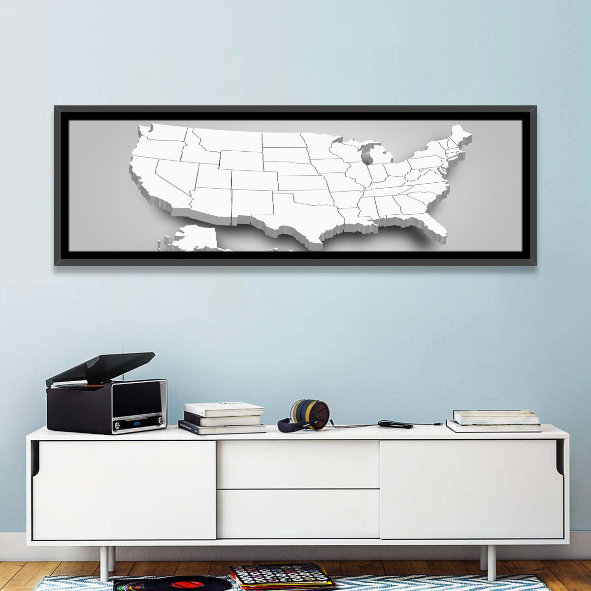 USA 3D Map Wall Art
