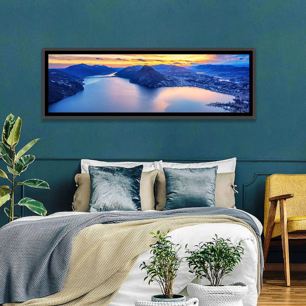 Lake Lugano Sunset Wall Art