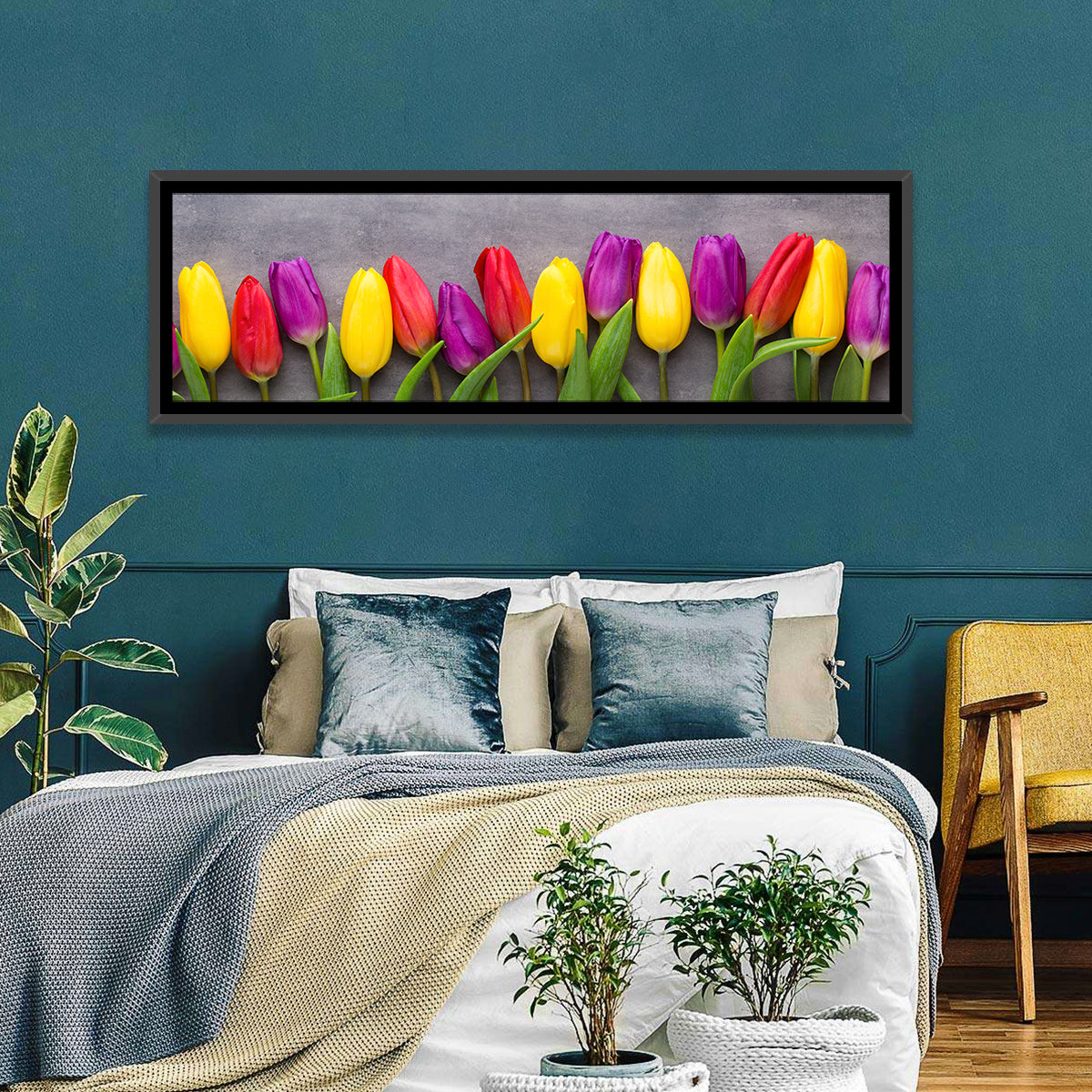 Multicolored Tulips Wall Art