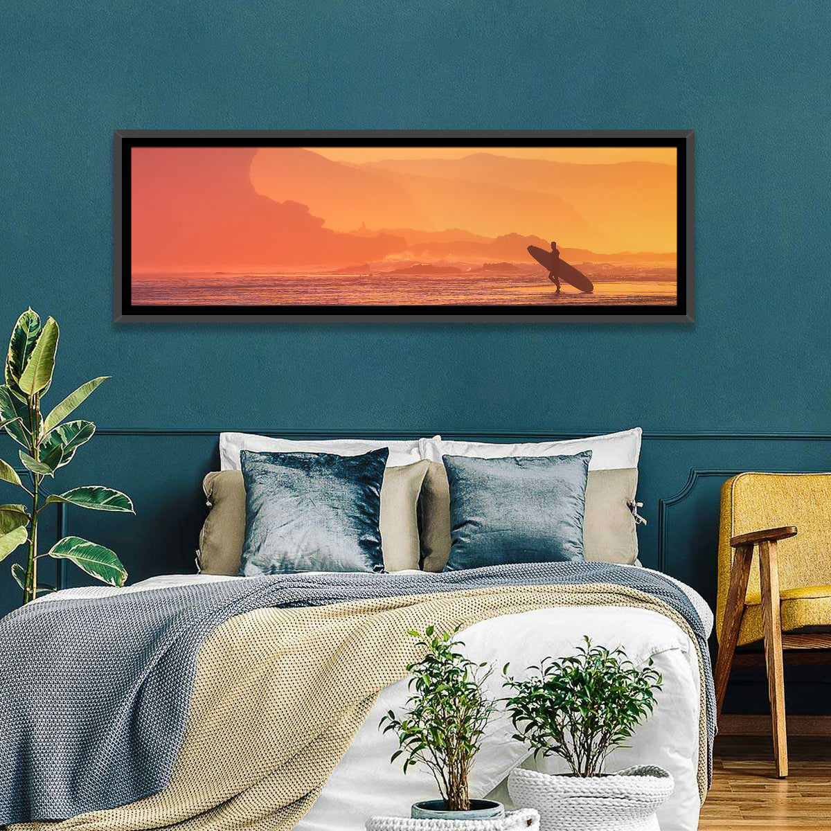 Surfer at Beach Wall Art