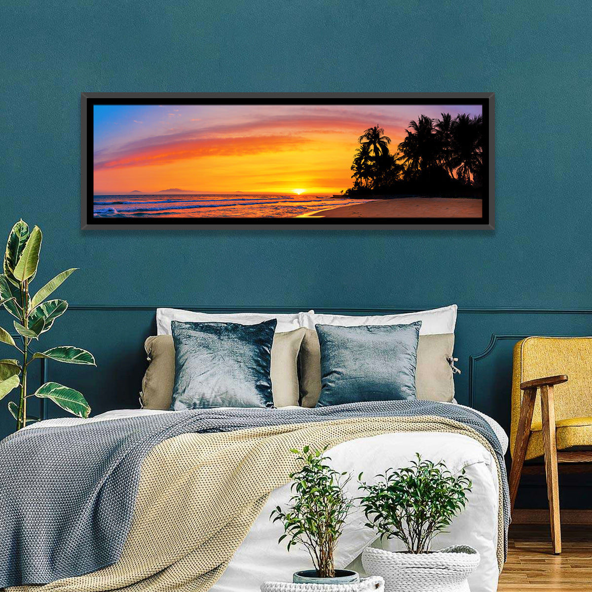 Tropical Beach Sunset Wall Art