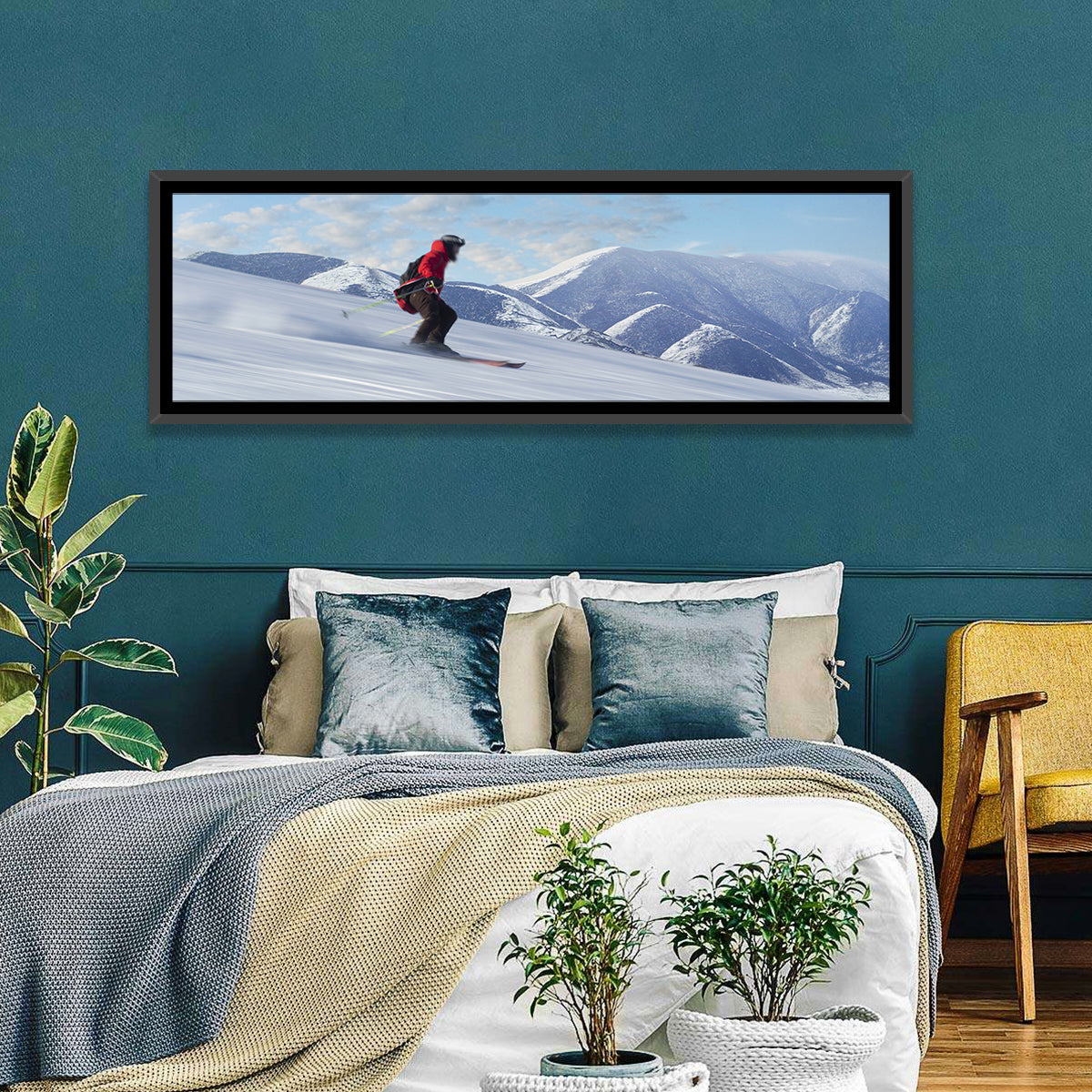 Man Skiing on Slope Wall Art
