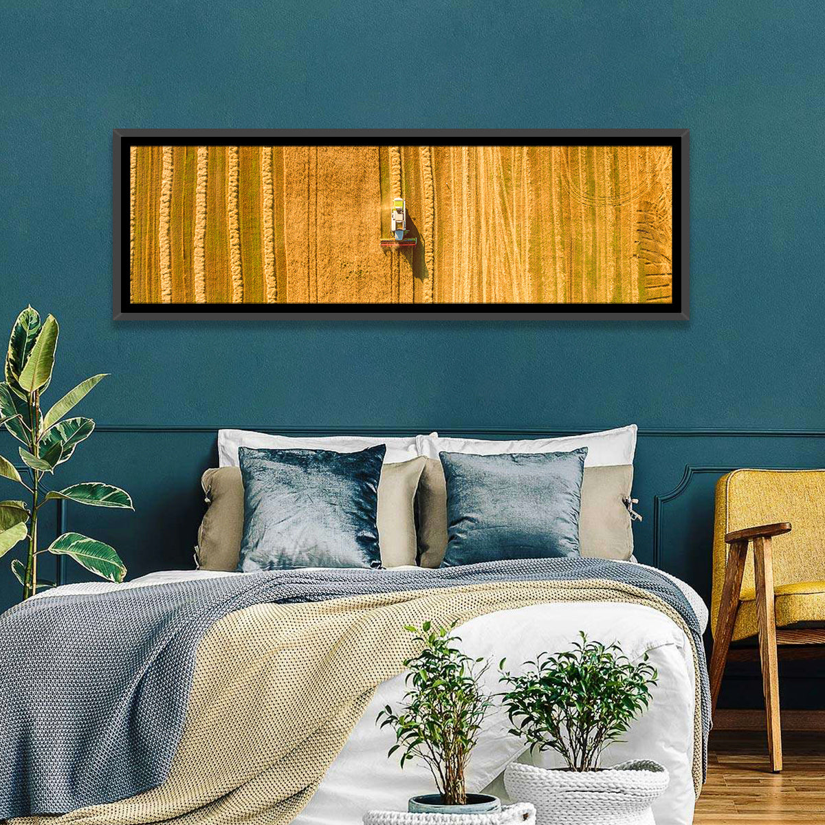 Wheat Field Harvesting Wall Art