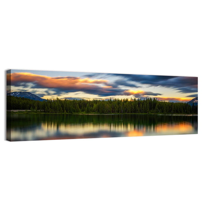 Herbert Lake Sunset Reflection Wall Art as a canvas print