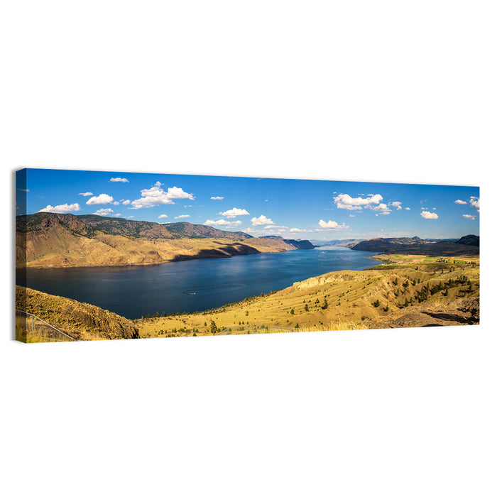 Golden Grass at Kamloops Lake Wall Art as a canvas print