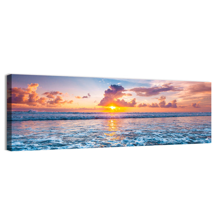Sunburst Ocean Wave Wall Art as a canvas print