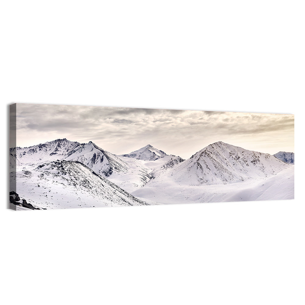 Zaili Alatay Snow Peaks Wall Art, canvas print, panoramic