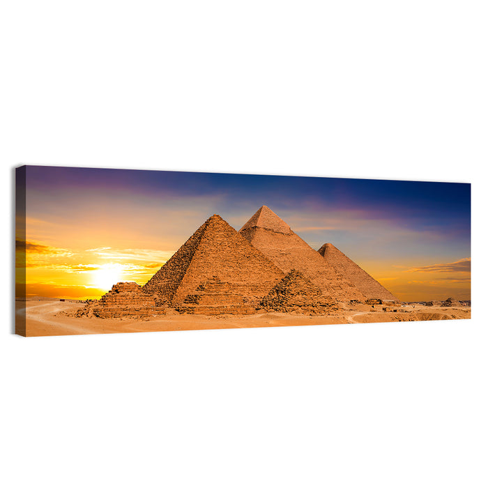 Giza Pyramids at Sunset Wall Art as a canvas print