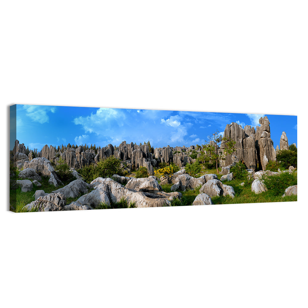 Shilin Stone Forest Wall Art, canvas print, panoramic