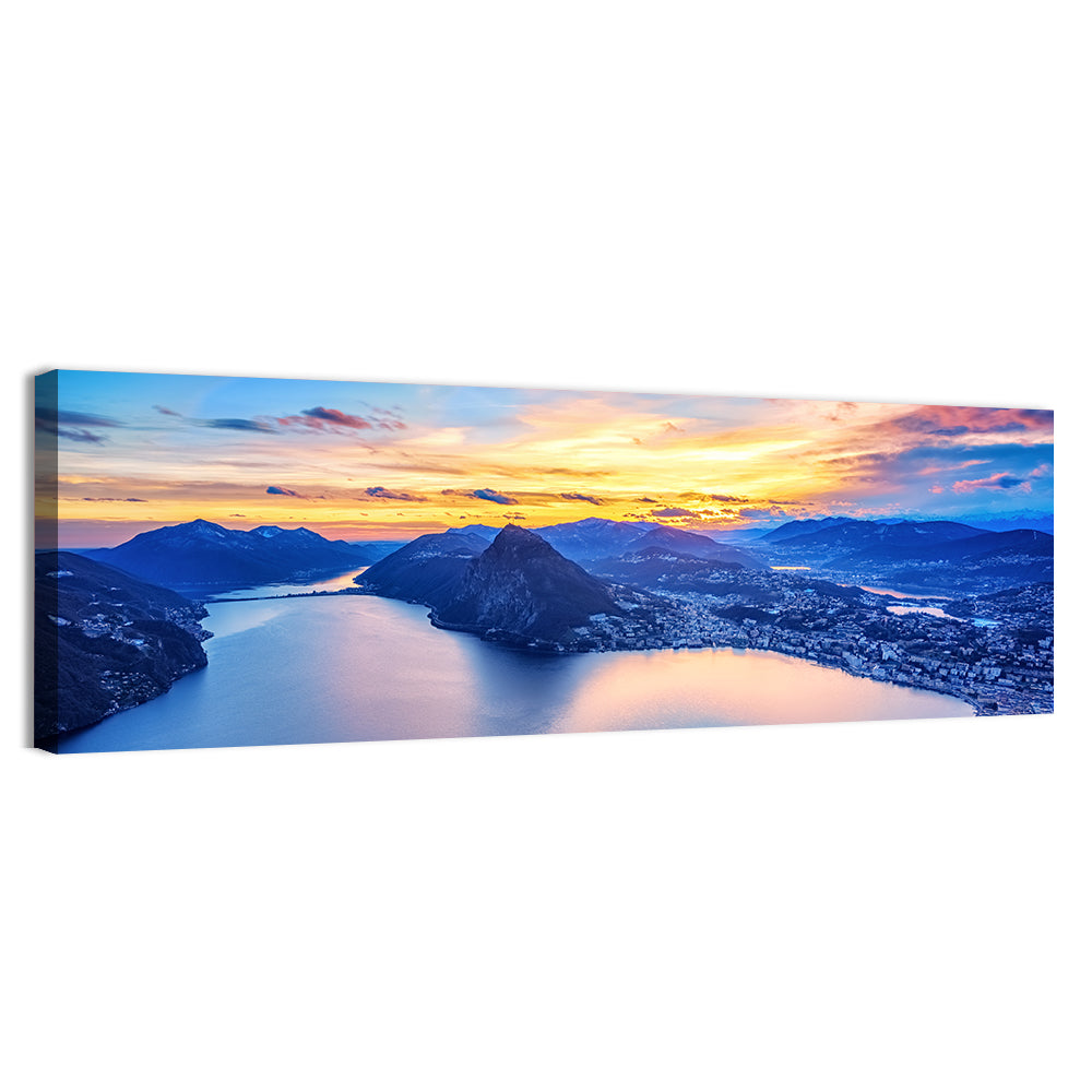 Lake Lugano Sunset Wall Art
