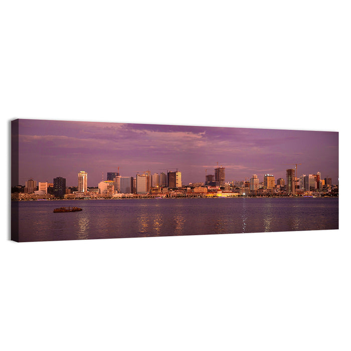 Luanda Skyline at Dusk Wall Art as a canvas print