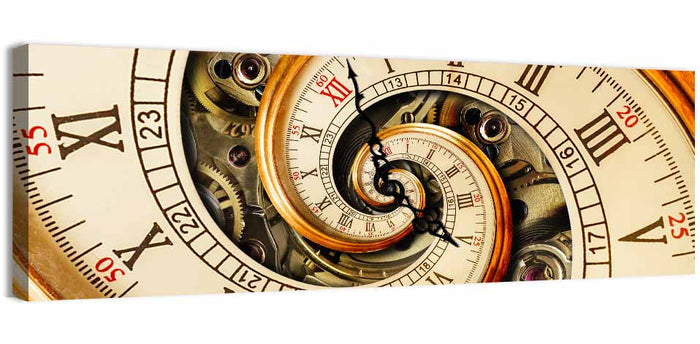 Steampunk Spiral Clock Wall Art as a canvas print