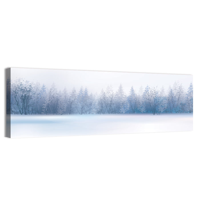 Misty Winter Forest Illustration Wall Art as a canvas print