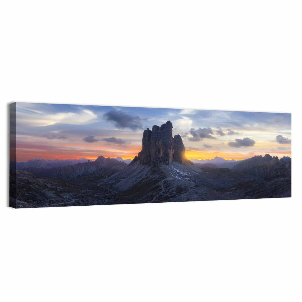 Tre Cime Di Lavaredo at Sunset Wall Art, canvas print, panoramic
