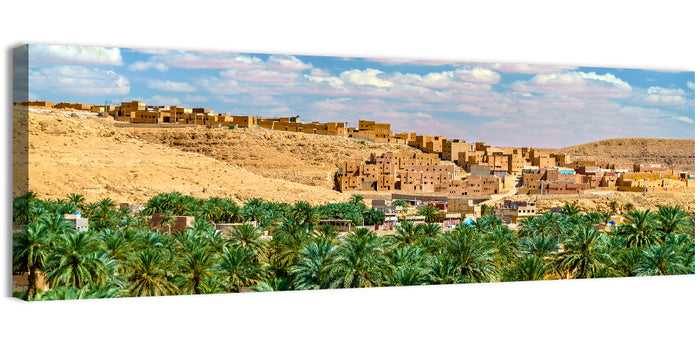 Ksar Bounoura Oasis Town Vista Wall Art as a canvas print