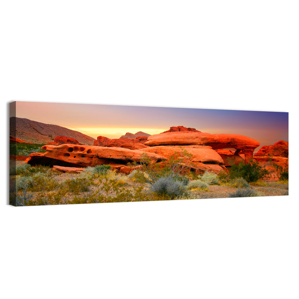 Red Rock Canyon Sunset Wall Art, canvas print, panoramic
