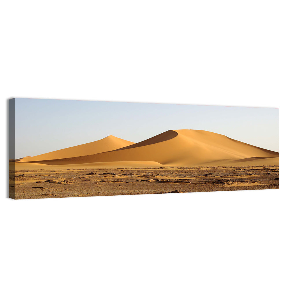 Golden Hour Desert Dunes Wall Art, canvas print, panoramic