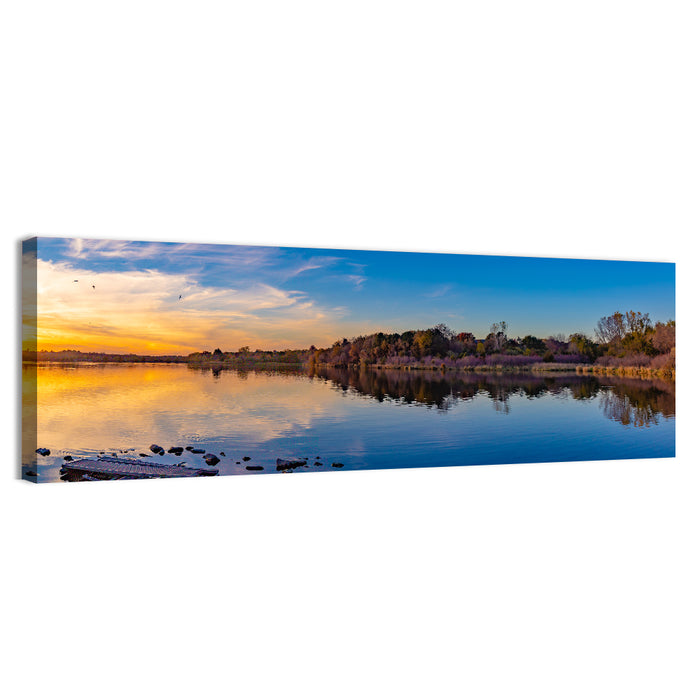 Zorinsky Lake Golden Hour Wall Art as a canvas print