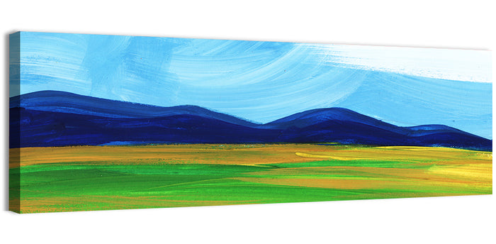 Serene Painted Mountains Wall Art as a canvas print