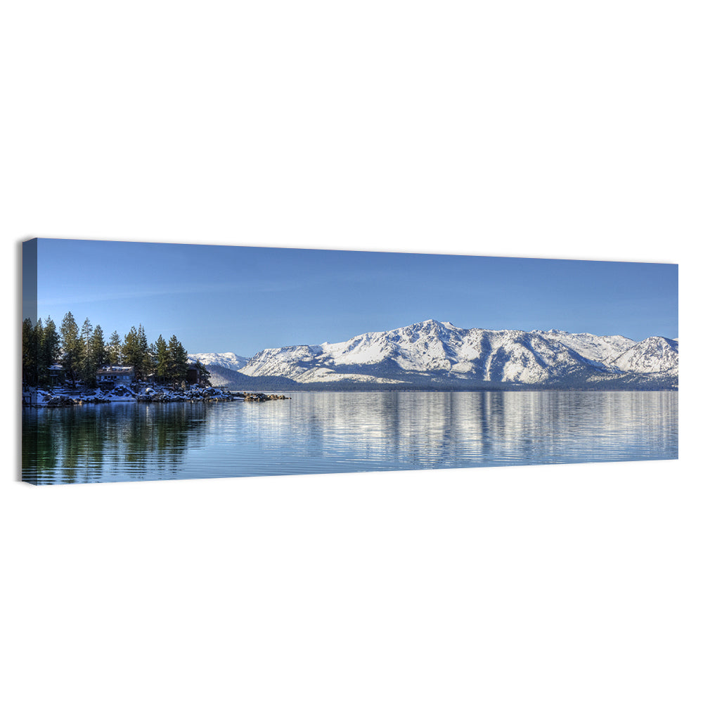 Elk Point Lake Tahoe Reflection Wall Art, canvas print, panoramic
