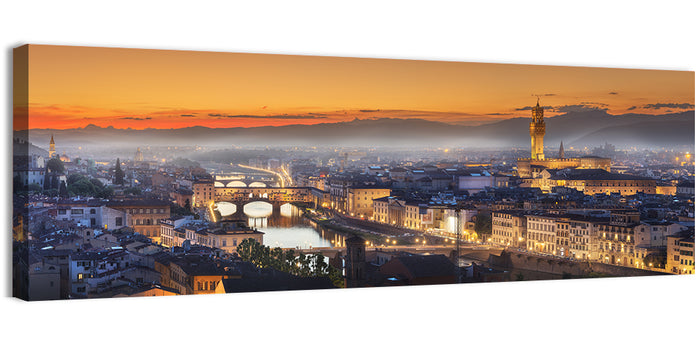 Florence Sunset Over the Arno Wall Art as a canvas print