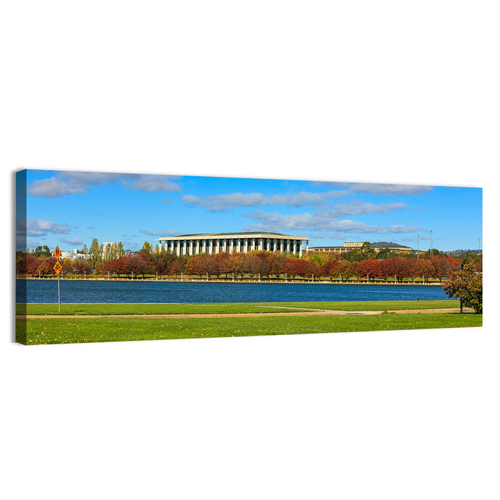 Lake Burley Griffin, National Library Wall Art as a canvas print