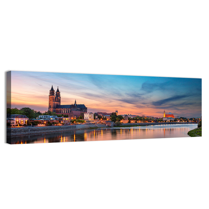 Magdeburg Cathedral at Dusk Wall Art as a canvas print