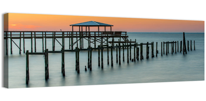 Fairhope Pier at Sunset Wall Art as a canvas print
