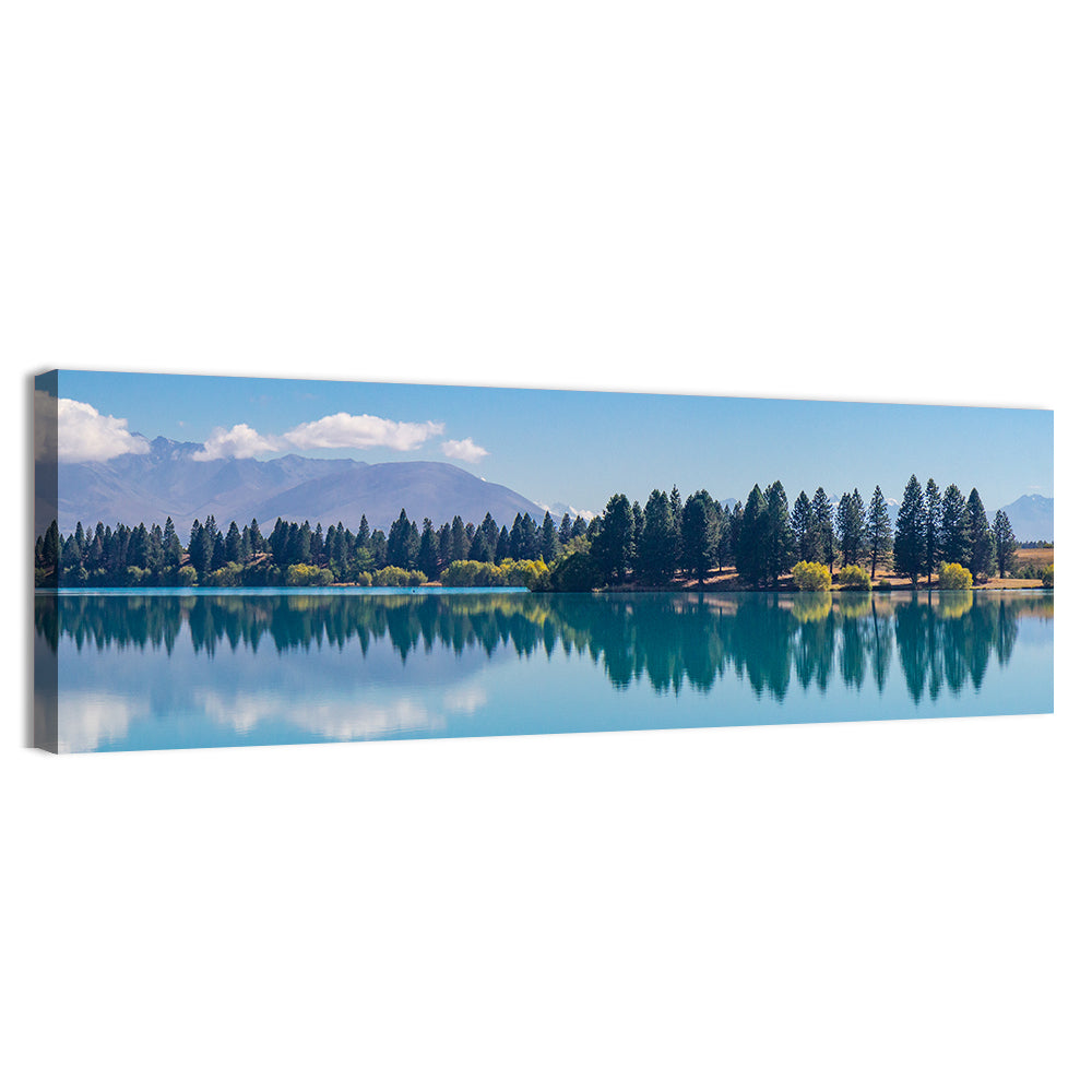 Lake Ruataniwha Reflection Wall Art, canvas print, panoramic