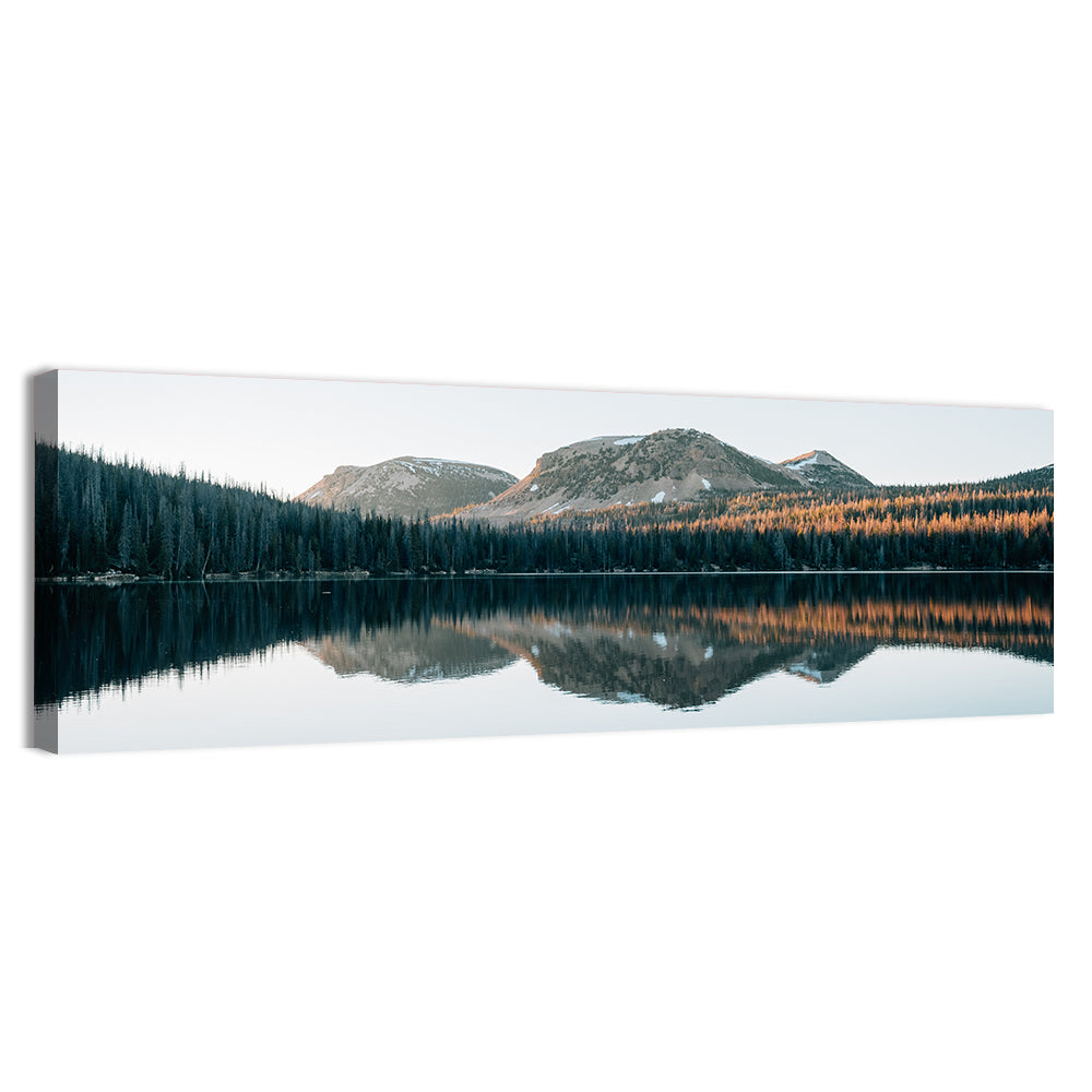 Mirror Lake Utah Reflection Wall Art, canvas print, panoramic