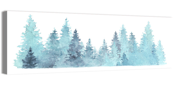 Watercolor Pine Trees Wall Art as a canvas print