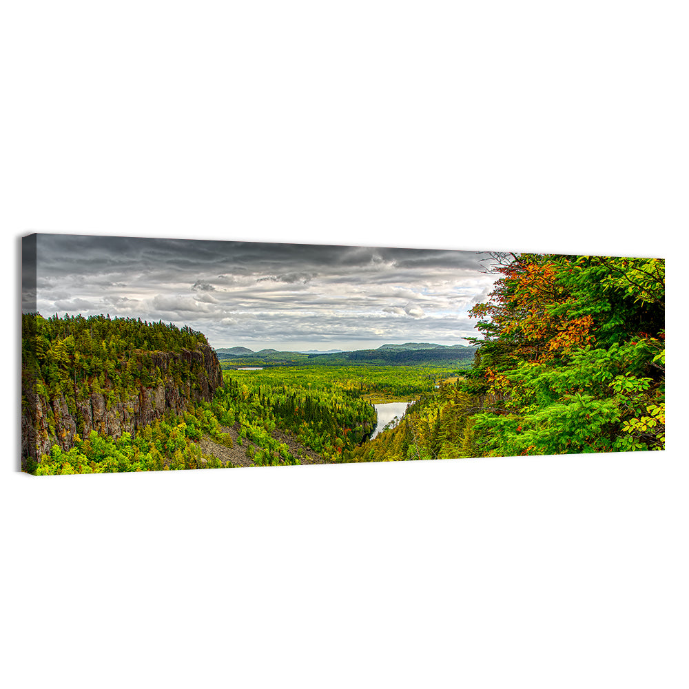 Ouimet Canyon Autumn View Wall Art, canvas print, panoramic