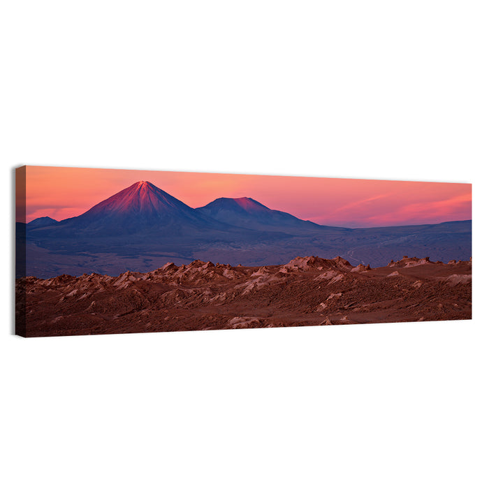 Valle De La Luna, Licancabur Volcano Wall Art as a canvas print