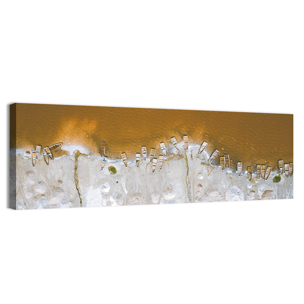 Lac Rose Salt Flats Senegal Wall Art, canvas print, panoramic