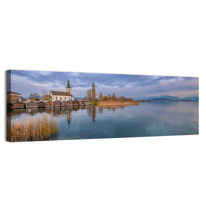 Busskirch Church on Lake Obersee Wall Art as a canvas print