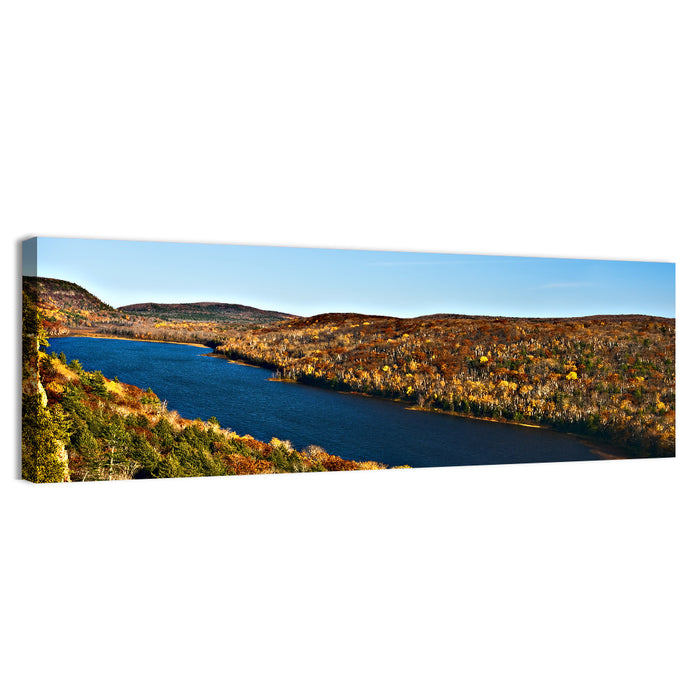 Lake of the Clouds Golden Hour Wall Art as a canvas print