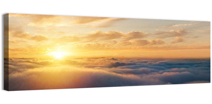 Layered Clouds at Sunset Wall Art as a canvas print