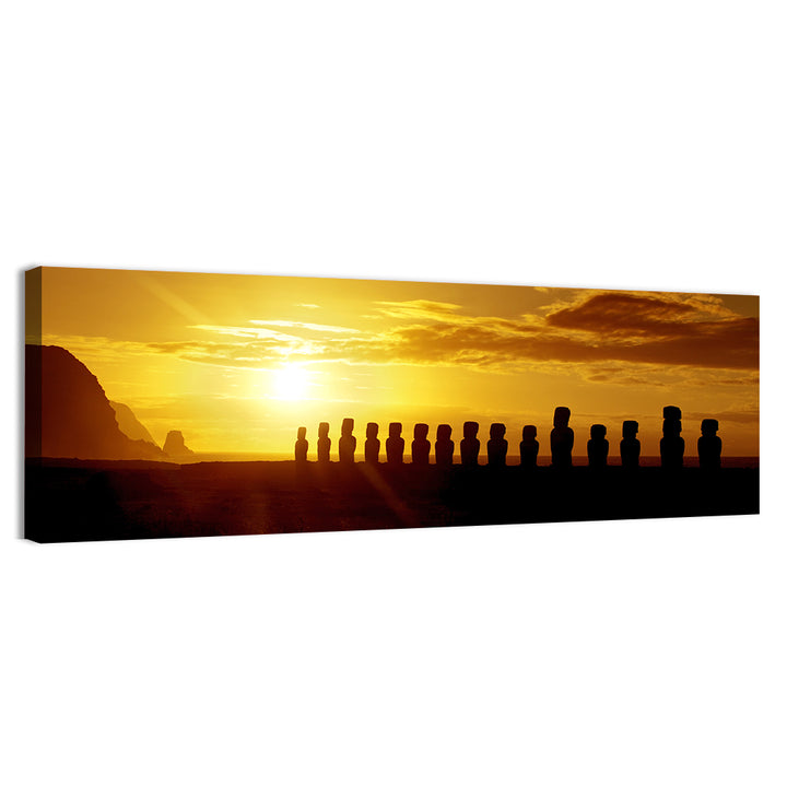 Easter Island Moai at Sunset Wall Art