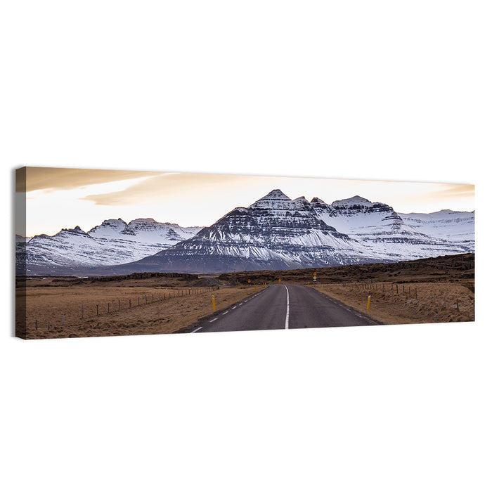 East Fjords Road at Dusk Wall Art as a canvas print
