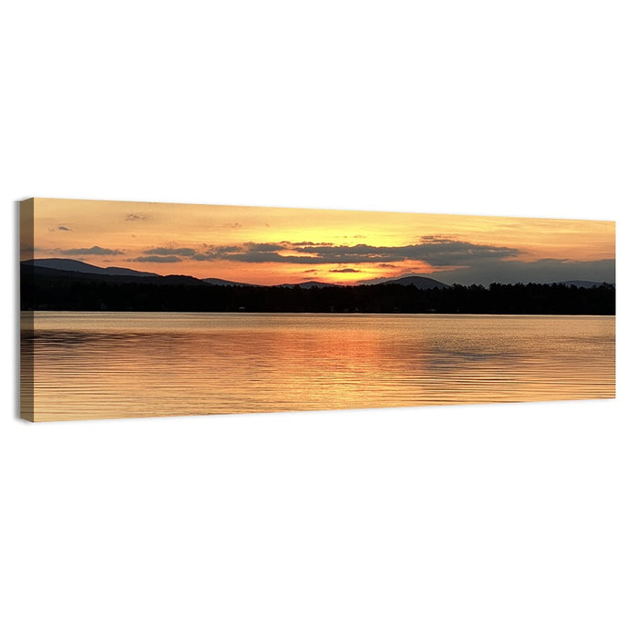 Lake Pleasant Golden Sunset Wall Art as a canvas print