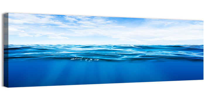 Split-level Ocean Sunlight Wall Art as a canvas print