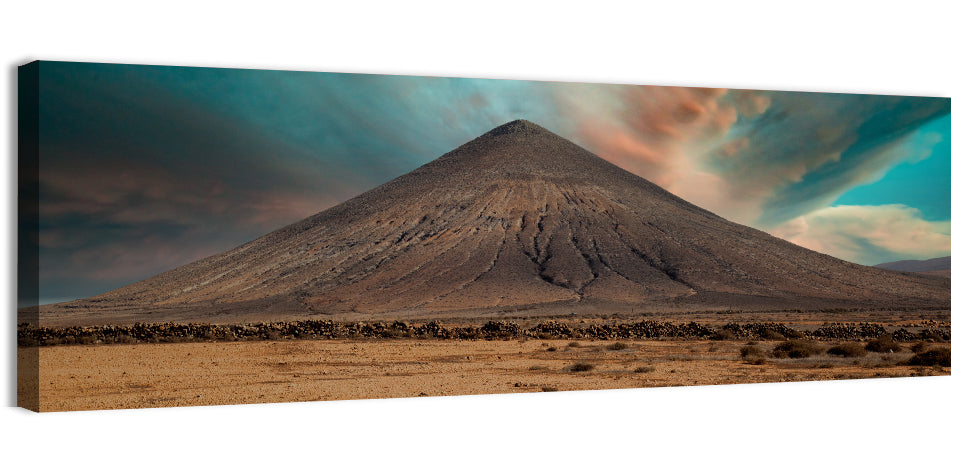 Volcanic Cone at Golden Hour Wall Art, canvas print, panoramic