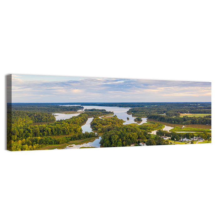 Lake Oconee Aerial Landscape Wall Art as a canvas print