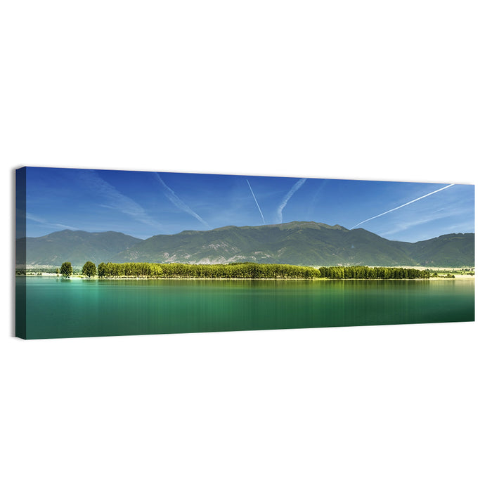 Koprinka Dam Reflections Wall Art as a canvas print